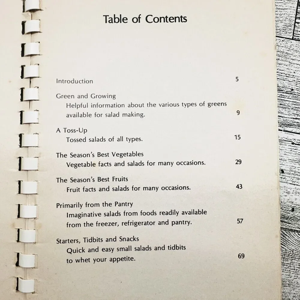 Salads From Beginning to Endive Vtg 1980 by Kraft Kitchens Comb‎ Spiral Cookbook